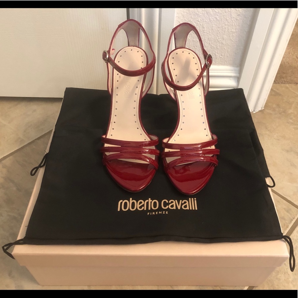 Roberto Cavalli Red Patent Leather Heels